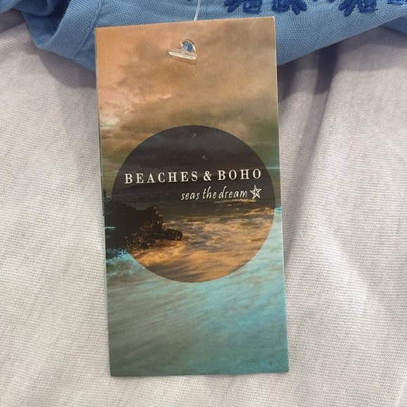 Blue Embroidered High Low Dress - Picture 14 of 17